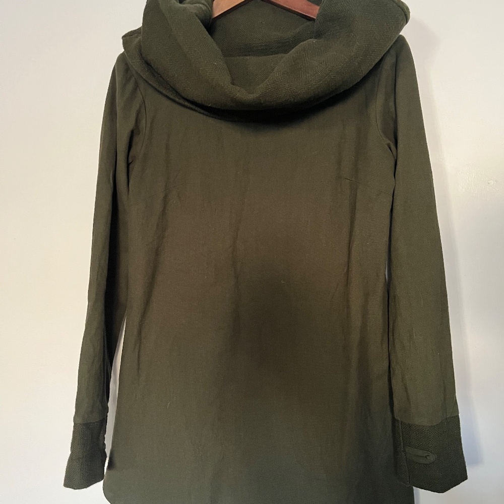 Celtic Fusion Cowl Tunic Pullover Green cotton women’s size Large - Picture 3 of 5